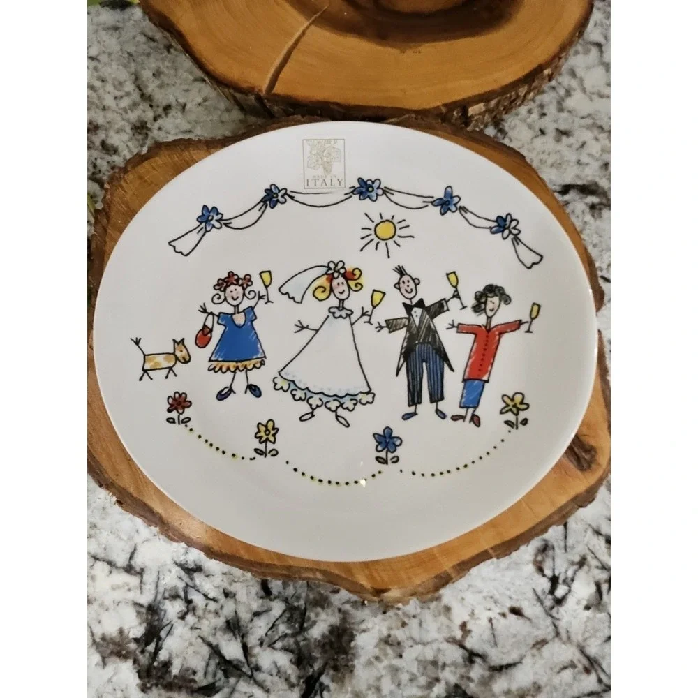 Opificio Etico‎ - SET OF 5- 1 Serving Platter 12.5 inc , 4 Plates 8.5 Inc